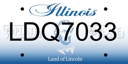 LDQ7033 Illinois License Plate