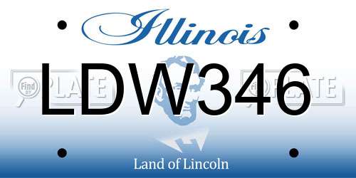 LDW346 Illinois License Plate