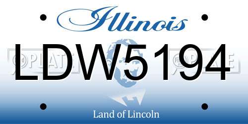 LDW5194 Illinois License Plate