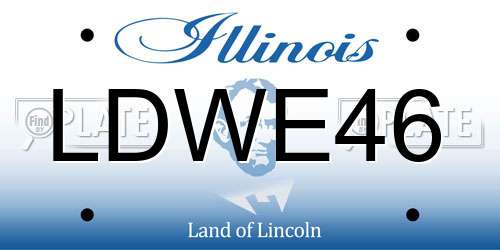 LDWE46 Illinois License Plate
