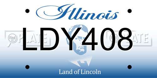 LDY408 Illinois License Plate