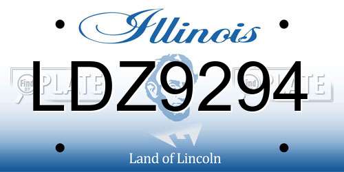 LDZ9294 Illinois License Plate