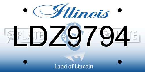 LDZ9794 Illinois License Plate