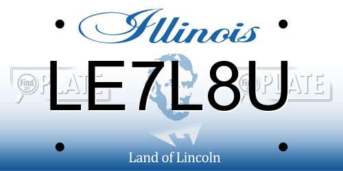 LE7L8U Illinois License Plate