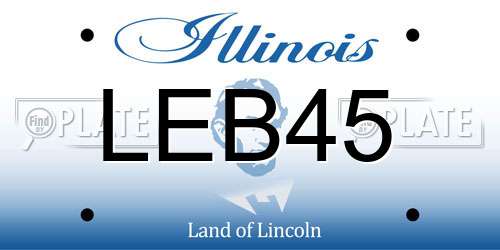 LEB45 Illinois License Plate