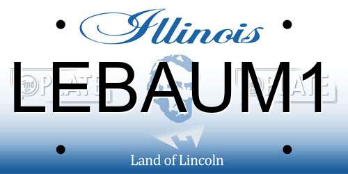 LEBAUM1 Illinois License Plate