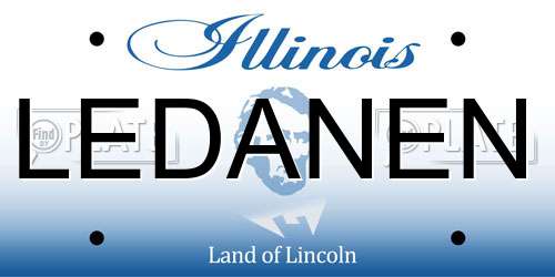 LEDANEN Illinois License Plate