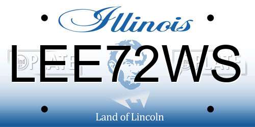 LEE72WS Illinois License Plate