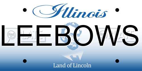 LEEBOWS Illinois License Plate