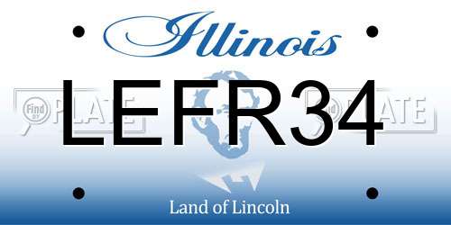 LEFR34 Illinois License Plate