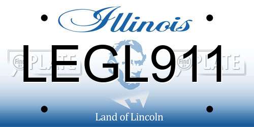LEGL911 Illinois License Plate