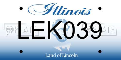 LEK039 Illinois License Plate