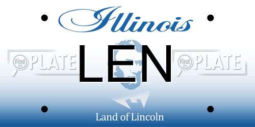 LEN Illinois License Plate