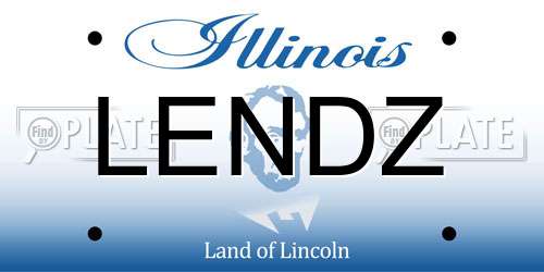 LENDZ Illinois License Plate
