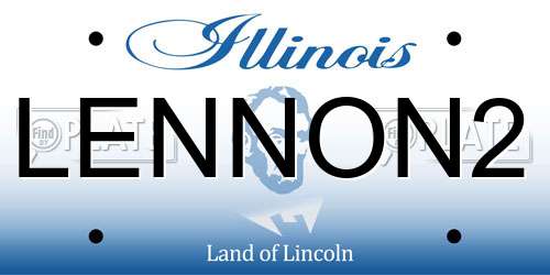 LENNON2 Illinois License Plate