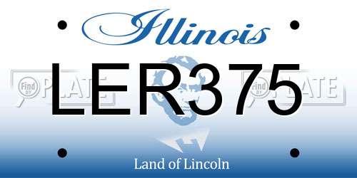 LER375 Illinois License Plate