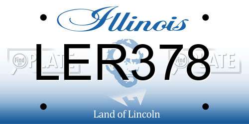 LER378 Illinois License Plate