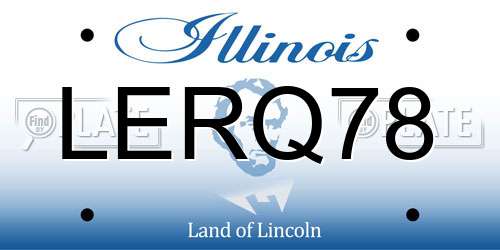 LERQ78 Illinois License Plate
