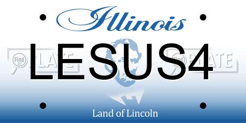 LESUS4 Illinois License Plate
