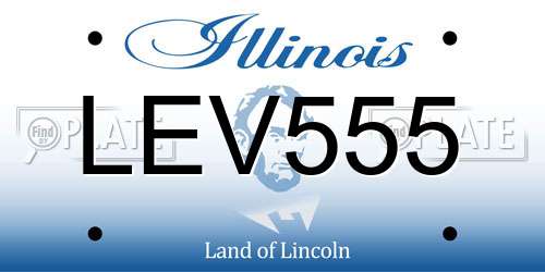 LEV555 Illinois License Plate