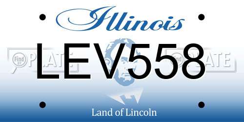 LEV558 Illinois License Plate