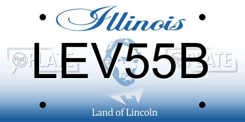 LEV55B Illinois License Plate