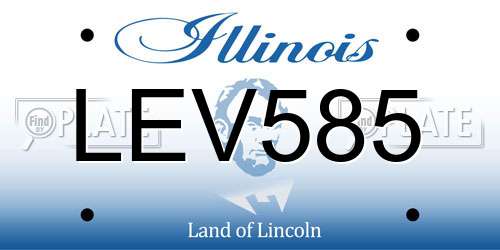 LEV585 Illinois License Plate