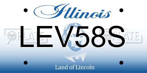 LEV58S Illinois License Plate