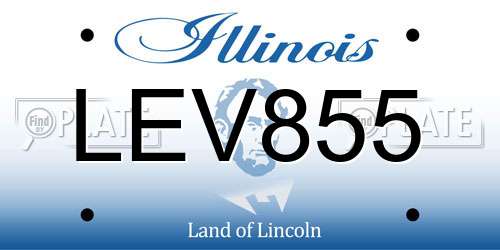 LEV855 Illinois License Plate