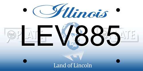 LEV885 Illinois License Plate