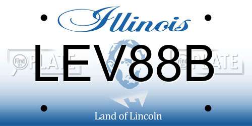 LEV88B Illinois License Plate