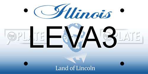 LEVA3 Illinois License Plate