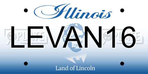 LEVAN16 Illinois License Plate