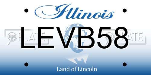 LEVB58 Illinois License Plate
