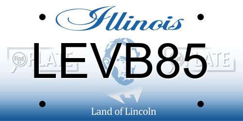 LEVB85 Illinois License Plate