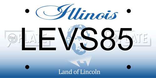 LEVS85 Illinois License Plate