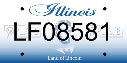 LF08581 Illinois License Plate