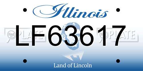 LF63617 Illinois License Plate
