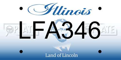 LFA346 Illinois License Plate