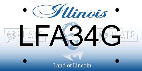 LFA34G Illinois License Plate