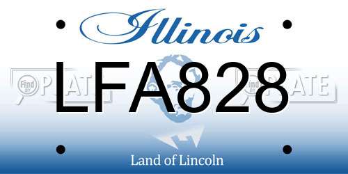 LFA828 Illinois License Plate