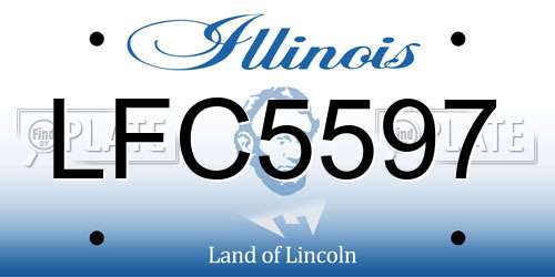 LFC5597 Illinois License Plate