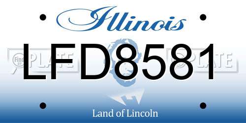LFD8581 Illinois License Plate