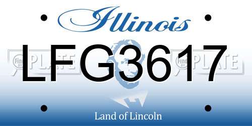 LFG3617 Illinois License Plate