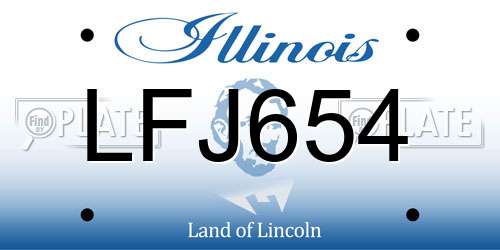 LFJ654 Illinois License Plate