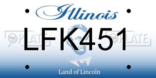 LFK451 Illinois License Plate