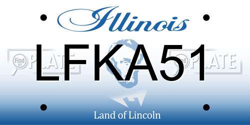 LFKA51 Illinois License Plate