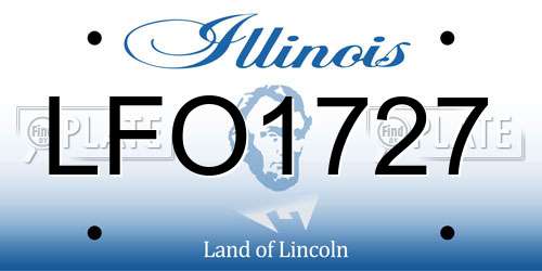 LFO1727 Illinois License Plate