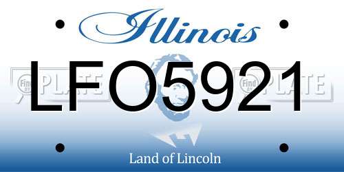 LFO5921 Illinois License Plate
