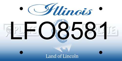 LFO8581 Illinois License Plate